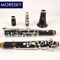 Clarinete MORESKY Sistema Oehler, Afinación en Sol, Cuerpo de Grenadilla, Superficie de Níquel Plateado, 20 Llaves, Personalizado M202, China