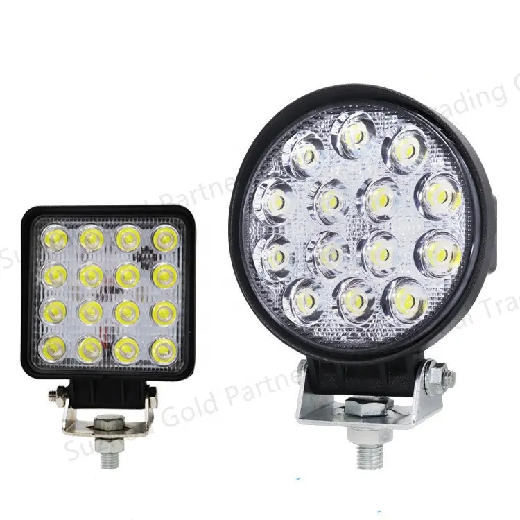 ไฟตัดหมอก LED 4นิ้ว6000K 12V 24V 48W,ไฟ Led ทำงานสำหรับขับรถบรรทุกเรือรถแทรกเตอร์ไฟออฟโรด4X