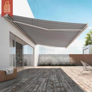 Auvent <span class=keywords><strong>moderne</strong></span> pliable électrique rétractable en alliage d'aluminium, résistant au vent, durable, pour devanture de magasin, balcon, usage domestique, auvent à cassette intégrale - Product Image 1
