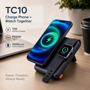 พาวเวอร์แบงค์แม่เหล็กพรีเมียม 2 in 1 รุ่น TC10 ความจุ 10000mAh ซีรีส์แฟชั่นสำหรับโทรศัพท์ - Product Image 6