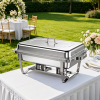 Chauffe-Plat Carré FLEYBuffet en Acier Inoxydable avec Réchaud à Alcool pour Mariages et Événements de Restauration