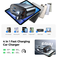 Cargador de Coche LISEN 2026 Mejorado de 84W con Carga Rápida, Adaptador USB C Retráctil para Vehículo con Cable para iPhone 17 y Samsung S25
