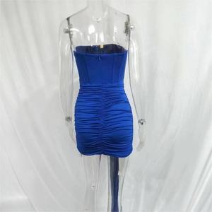 Vestido Corto Sexy sin Tirantes Azul <span class=keywords><strong>Carrion</strong></span> de Diseño Elegante para Mujer, Vestidos de Noche a la Moda - Product Image 5