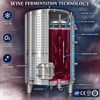 Cuve de fermentation de vin en acier inoxydable de 5000 L avec revêtement alvéolé et couvercle flottant pour équipement de brasserie et de vinification