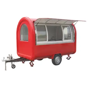 Outdoor Fast Food Chiosco Commerciale Merce Carrello Outdoor Pane Carrelli Mobile Caffè Rimorchio per la Vendita - Product Image 1