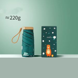 ร่มพับหกตอนลายสัตว์น่ารัก พร้อมที่จับแบบแบน ป้องกันรังสียูวี พกพาสะดวก ขนาดกะทัดรัด รับสั่งทำตามแบบ - Product Image 2