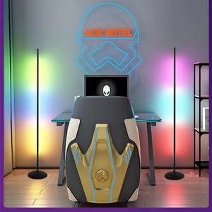 लिविंग रूम और बेडरूम-ऊर्ध्वाधर टेबल लैंप के लिए डिम्बल गर्म सफेद रोशनी की सुरक्षा के साथ आधुनिक न्यूनतम नेतृत्व वाला फर्श दीपक - Product Image 3