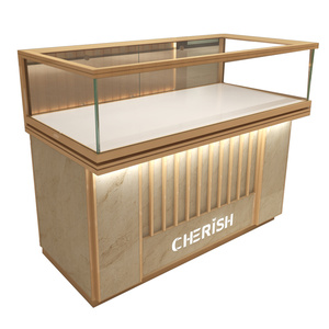 High End Luxury Gold Vitrine Showcase Jewelry Display Jewellery Shop Interior Boutique Display Cabinet Design