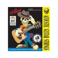 Senar Gitar Akustik Alice A206 Set 6 Senar Lengkap Senar Tunggal Gitar Folk Tembaga Buatan China Merek Art Titanium