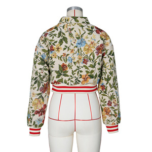 Chaqueta Bomber Corta de Manga Larga con Bloques de Color Floral, Nueva y Exclusiva <span class=keywords><strong>para</strong></span> Otoño, Invierno y Primavera, Abrigos <span class=keywords><strong>para</strong></span> Mujer - Product Image 6