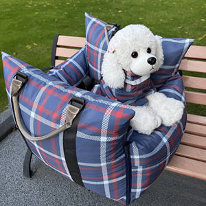 Siège de voiture multifonctionnel de luxe pour chien, lit de voyage, siège surélevé pour animaux de compagnie en extérieur, tissu imperméable, forme rectangulaire, sac de transport solide pour chien - Product Image 3