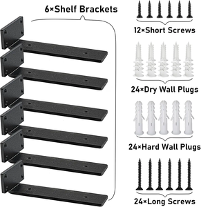 Moderne Schwarz-Weiße L-förmige Schwerlast-Wandhalterung aus Pulverbeschichtetem Kaltgewalztem Stahl für Jede Wand - Product Image 4