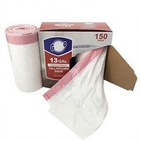 Sacs poubelles en plastique jetables personnalisés pour cuisine, épaisseur 0,3 mm, avec cordon de serrage, en rouleau, pour usage domestique