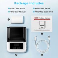 Imprimante thermique sans fil Phomemo M120, imprimante d'étiquettes thermiques, mini imprimante portable, créateur d'étiquettes de codes QR