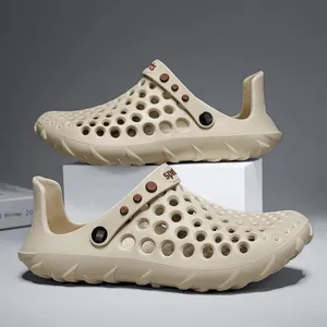Sandales plates d'été pour hommes à bout rond en EVA, respirantes, à motif géométrique, pour la plage et la maison - Product Image 6