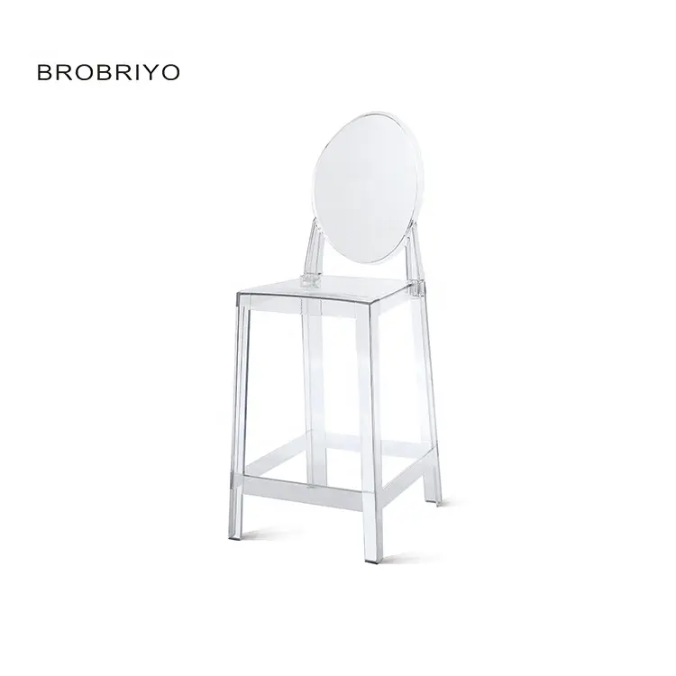 Высококачественный прозрачный акриловый стул, прозрачный стул-призрак, барный стул, акриловый обеденный стул из плексигласа, кристаллический акриловый стул-счетчик
