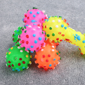 Factory direct sales of dog vocalizing teeth-cleaning <b>dumbbell</b> toys, pet vinyl toys, and pet supplies wholesale. - Product Image 2