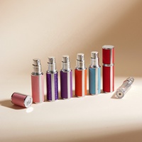 Atomiseur de voyage portable haut de gamme 5 ml en cuir, remplissage par le bas, avec flacon intérieur en verre pour parfum