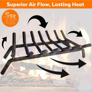 Offre Spéciale 2025 30 pouces 7 barres grille de feu en acier massif robuste <span class=keywords><strong>large</strong></span> intérieur extérieur <span class=keywords><strong>cheminée</strong></span> <span class=keywords><strong>foyer</strong></span> outil d'allumage en fer forgé - Product Image 3