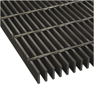Grille de vidange de tranchée en acier au carbone pour l'extérieur, 7W4, barre de roulement d'espacement de 4 pouces, 3/16 pouces d'épaisseur, grille de barre conforme à l'ADA - Product Image 2