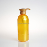 Bouteille en plastique couleur or personnalisée 500 ml, emballage vide pour lotion corporelle, shampoing, bouteille au design unique avec pompe