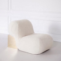 Canapé gonflable moderne en peluche pour salon, style italien, avec tissu en laine d'agneau, décoration d'intérieur