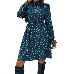 Vestidos de Mujer al por Mayor, Personalizados, OEM, de Alta Calidad, Moda de Primavera y Otoño, Estampado Floral, Manga Larga, Mini Vestidos - Product Image 4