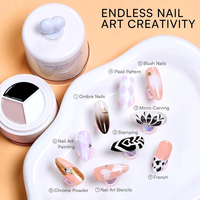 Kit de Nail Art UV Gel 5-en-1 Multicolore 2026 – 3 Couleurs, Multifonctionnel, Estampage, Peinture Ombrée, Non Toxique, Certifié HALAL, Marque Abrltino