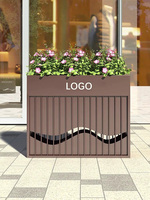 Grandes jardinières intelligentes d'extérieur Pot d'arrosage automatique pour plantes en lévitation avec mur flottant Moule en métal en acier corten Plateau d'empotage