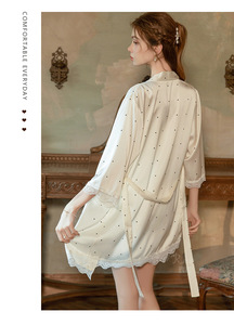 Robe de nuit sans bretelles en dentelle imprimée, col en V profond, froncée, séduisante et élégante, pour femme, ensemble de vêtements d'intérieur - Product Image 4