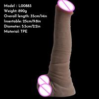 GROS animaux artificiels godes pénis photos énorme réaliste TPE gode Atural doux au toucher gode femme Masturbation jouets