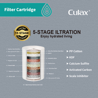 Calux Filtre de douche en aluminium pour la maison Élimination du chlore en 5 étapes Santé Soins des cheveux Conditionneur manuel Purificateur d'eau PFOA/PFOS