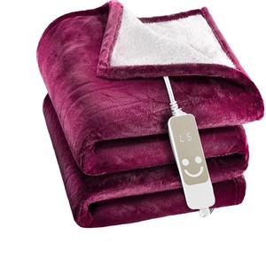 Home Heater Minky Flannel Sherpa 100% Polyester Plain American <strong>Quilted</strong> <strong>Bed</strong> Blanket Heating Electric <strong>Throw</strong> - Product Image 1