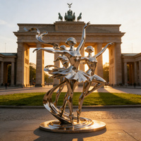 Sculpture de danseuse de ballet en acier inoxydable poli sur mesure - OEM/ODM Ornement d'art public extérieur