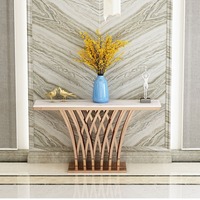 Table de console luxueuse en acier inoxydable Table de séparation de luxe légère Table de rangement de couloir d'entrée Simple moderne