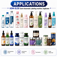 Etiqueteuse de bouteilles rondes semi-automatique de bureau KDM-SL50 pour les contenants de cosmétiques, d'huiles essentielles et de soins personnels