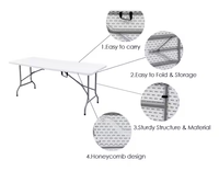 Table élévatrice pliante rectangulaire blanche portable pour pique-niques en plein air Design moderne durable pour adultes et enfants