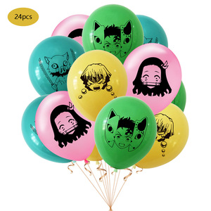 Décorations de fête sur le thème de l'anime <span class=keywords><strong>Demon</strong></span> <span class=keywords><strong>Slayer</strong></span>, <span class=keywords><strong>bannière</strong></span>, décoration de gâteau, ballons en latex, fournitures de fête pour l'anniversaire d'un enfant, l'épée de <span class=keywords><strong>Demon</strong></span> <span class=keywords><strong>Slayer</strong></span> - Product Image 4