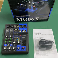Console de mixage audio compacte professionnelle 6 canaux, console de mixage stéréo 6 canaux avec effets sonores multiples pour l'enregistrement sur scène en direct
