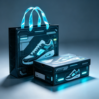 Ensemble de sacs en papier pour chaussures avec design imprimé personnalisé, écologique, boîtes d'expédition en carton ondulé avec impression de logo personnalisable