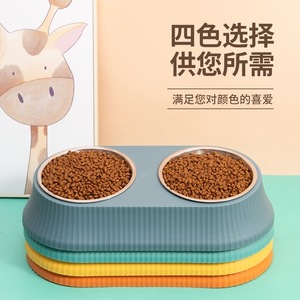 Gamelle double pour animaux Chong Ke Orange 2 en 1, distributeur de nourriture pour chien et chat avec ouverture inclinée et design anti-renversement pour animaux de compagnie - Product Image 2