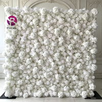 Mur de fleurs 3D 5D de 8 pieds, toile de fond pour mariage, panneau de fleurs artificielles en soie fait main pour Noël, Pâques, décoration murale de roses