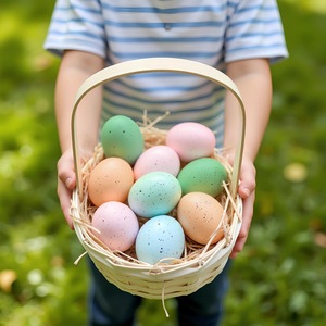 DAMAI Matte Pastel Speckled Foam Easter Eggs Mini Egg Decor for Spring Holiday Table Arrangement Easter Decoration - Product Image 2