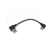Câble USB 2.0 mâle mini 5 broches OEM personnalisé, 0,5 m, 1 m, angle gauche/droite, 90 degrés, tressé en PVC pour appareil photo et ordinateur, échantillon gratuit