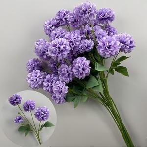 Vente en gros d'Hortensia de fleurs artificielles de soie pour mariage violet avec pièces de tige pour accessoires de guidage routier au plafond - Product Image 5