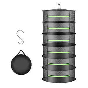 <span class=keywords><strong>6</strong></span> strati di erba cremagliera rete di essiccazione con cerniere verdi gancio Bonus per idroponica pianta seme maglia appesa pianta erba secca - Product Image 1