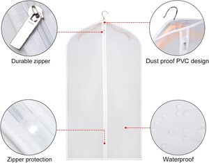 Hot Garment Bag Clothing Dust Cover EVA Garment Covers for Closet <b>Clothes</b> <b>Storage</b> Plastic Dustproof Suit Bag - Product Image 4