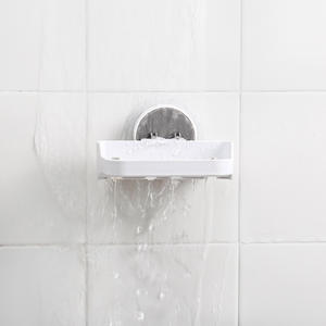 ที่วางสบู่ติดผนังรูปทรงสี่เหลี่ยมผืนผ้า ดีไซน์มินิมอล วัสดุ ABS พร้อมจุกดูดสุญญากาศ ไม่ต้องเจาะผนัง ชั้นวางของในห้องน้ำ - Product Image 2