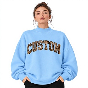 Sweat-shirt à col montant oversize pour femme, couleur claire, avec design personnalisé, prix de gros, fabriqué au Pakistan pour la vente en ligne - Product Image 1