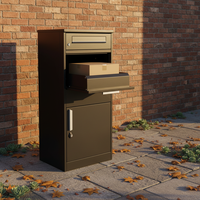 Boîte aux lettres sécurisée en métal, résistante aux intempéries, verrouillable, durable, pour colis, boîte de dépôt extérieure pour appartement, usage résidentiel